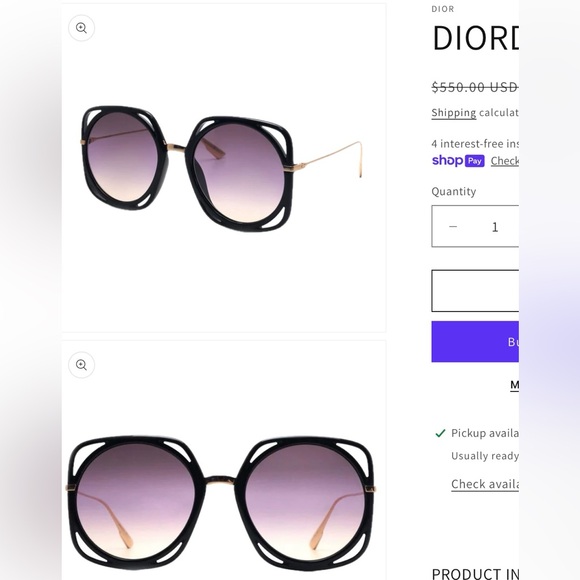CHRISTIAN DIOR OVERSIZED UNIQUE BLACK FRAME FROM THE DIRECTIONS COLLECTION - Picture 9 of 16